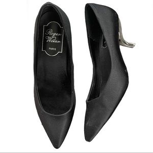 Roger viver satin kitten heels